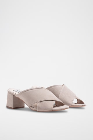 Nubuck Muiltjes met Hak - Beige