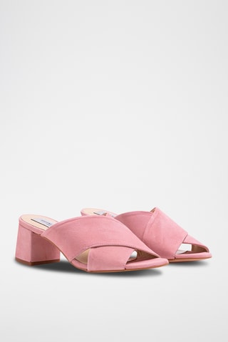 Nubuck Muiltjes met Hak - Roze