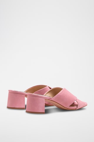 Nubuck Muiltjes met Hak - Roze