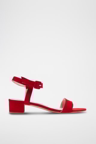 Nubuck Sandalen met Hak - Rood