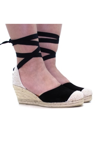 Nubuck Sandalen met Sleehak Martina - Zwart