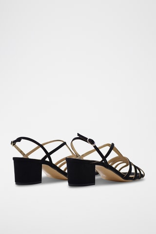 Nubuck Sandalen met Hak Antonella - Zwart