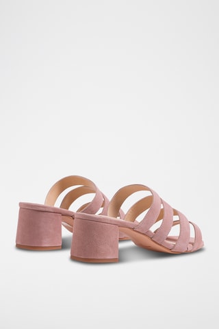 Nubuck Muiltjes met Hak - Nude