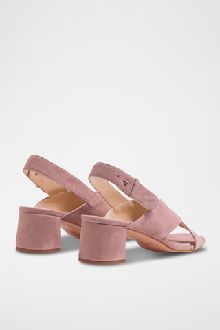 Nubuck Sandalen met Hak - Nude
