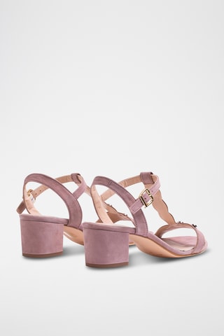 Nubuck Sandalen met Hak - Nude
