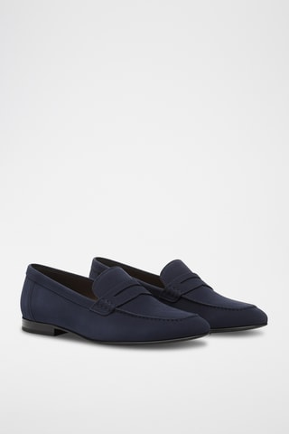 Nubuck Mocassins - Marineblauw