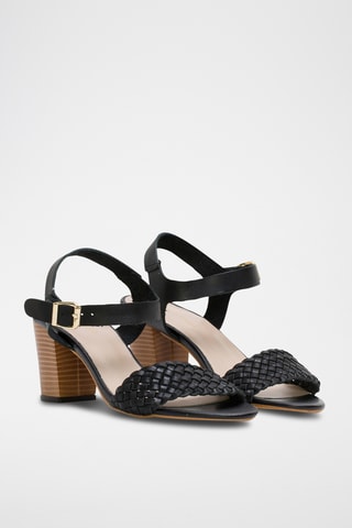 Leren Sandalen met Hak Bonafila - Zwart