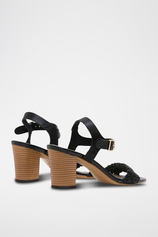 Leren Sandalen met Hak Bonafila - Zwart