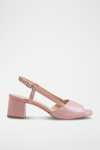 Leren Sandalen met Hak - Nude