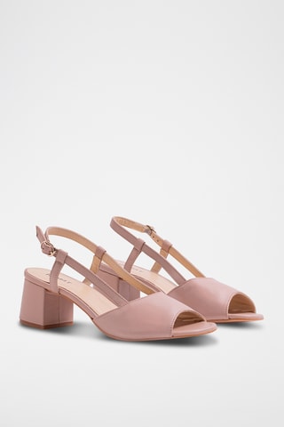 Leren Sandalen met Hak - Nude