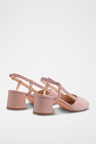 Leren Sandalen met Hak - Nude