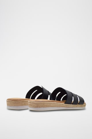 Leren Muiltjes met Sleehak - Zwart