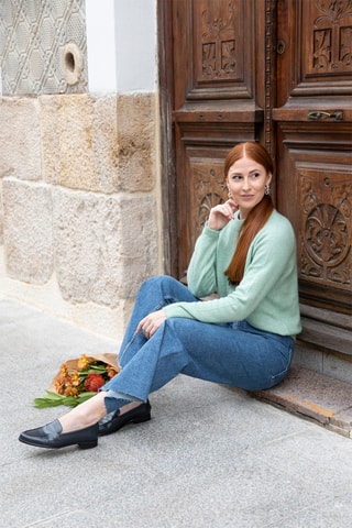 Leren Mocassins - Marineblauw