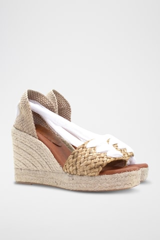 Leren Sandalen met Sleehak Vega - Wit