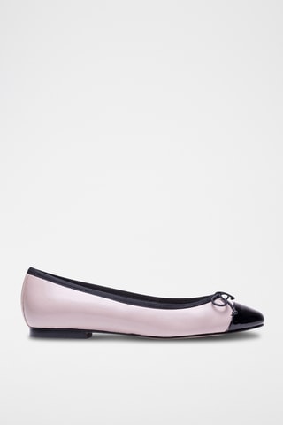 Leren Ballerina's - Nude