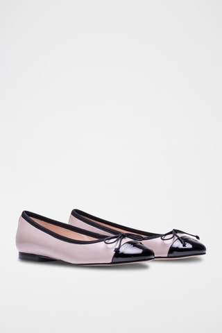 Leren Ballerina's - Nude