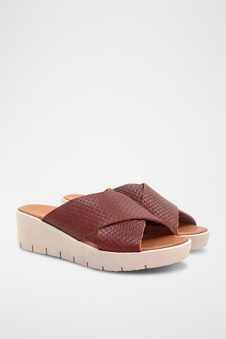 Leren Muiltjes met Sleehak - Bruin