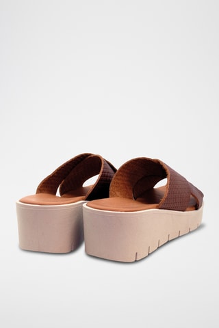 Leren Muiltjes met Sleehak - Bruin