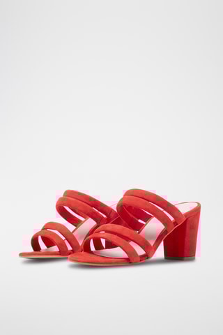 Nubuck Muiltjes met Hak - Rood