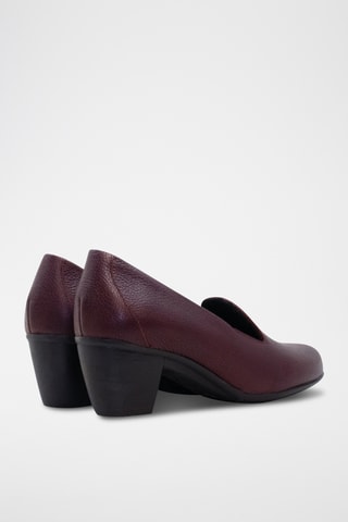 Leren Mocassins met Hak - Bordeauxrood