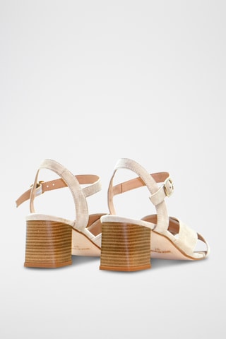 Nubuck Sandalen met Hak Asia - Beige