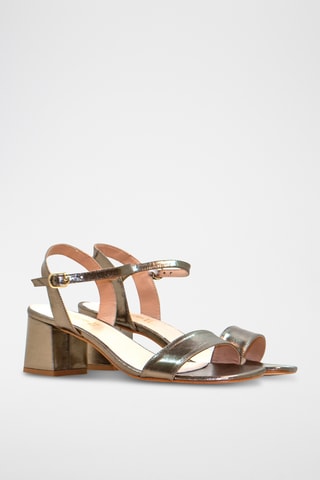 Leren Sandalen met Hak Elba - Grijs