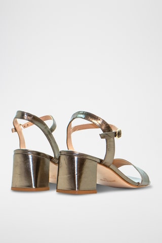 Leren Sandalen met Hak Elba - Grijs