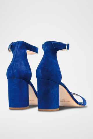 Nubuck Sandalen met Hak Enya - Marineblauw