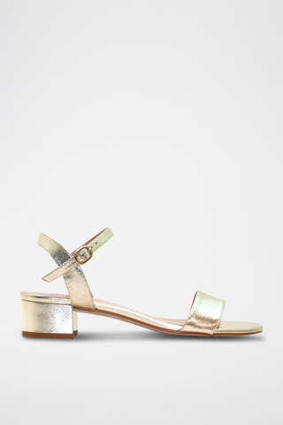 Leren Sandalen met Hak Elle - Zilverkleurig