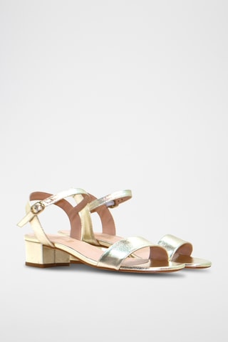 Leren Sandalen met Hak Elle - Zilverkleurig