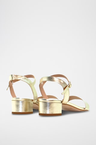 Leren Sandalen met Hak Elle - Zilverkleurig