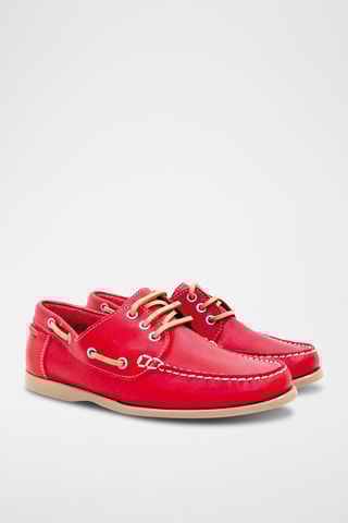 Nappaleren Bootschoenen - Rood