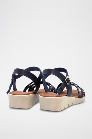 Leren Sandalen met Sleehak Jena - Zwart