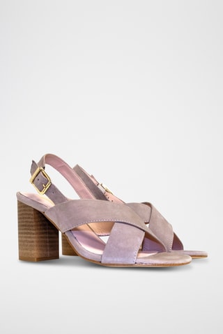Nubuck Sandalen met Hak Goldie - Taupe
