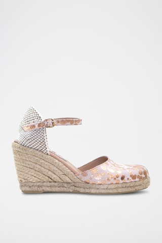 Nubuck Espadrilles met Sleehak Nuria - Nude
