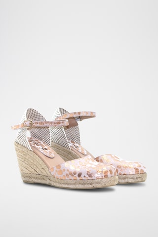 Nubuck Espadrilles met Sleehak Nuria - Nude