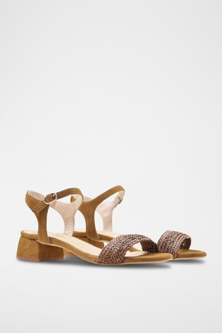 Nubuck Sandalen met Hak - Bruin