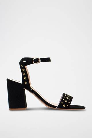 Nubuck Sandalen met Hak Elite - Zwart