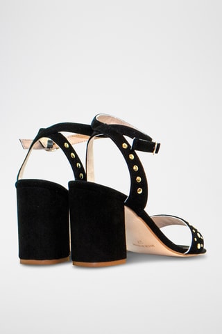 Nubuck Sandalen met Hak Elite - Zwart