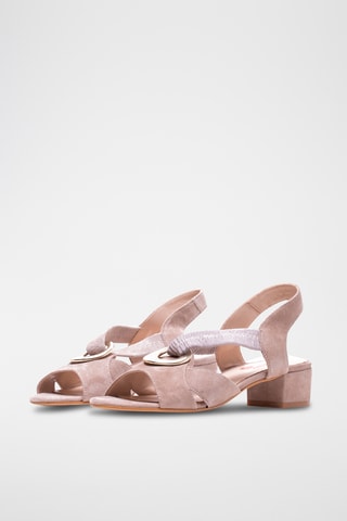 Nubuck Sandalen met Hak - Taupe