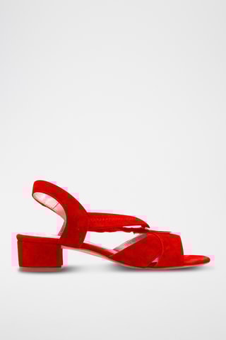 Nubuck Sandalen met Hak - Rood