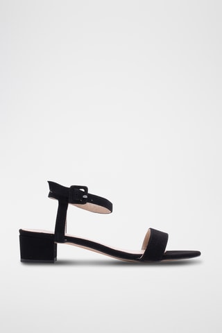 Nubuck Sandalen met Hak - Zwart