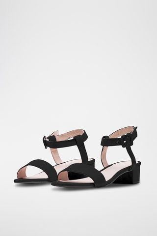 Nubuck Sandalen met Hak - Zwart