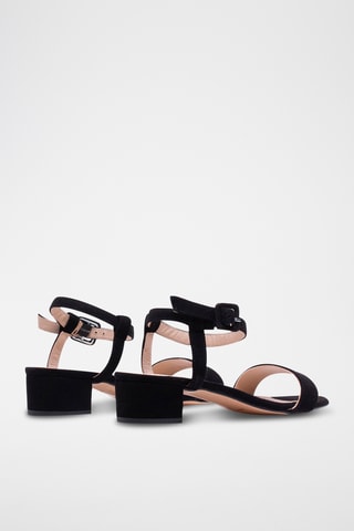 Nubuck Sandalen met Hak - Zwart