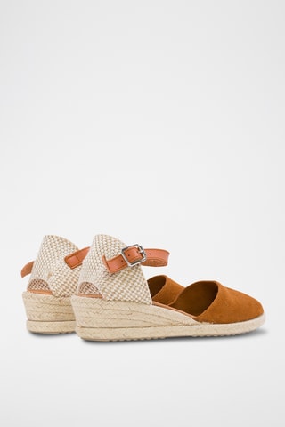 Nubuck Espadrilles met Sleehak - Bruin
