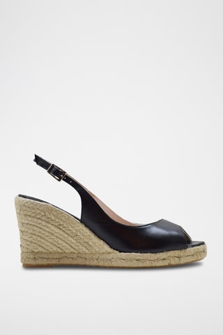 Nappaleren Sandalen met Sleehak - Zwart