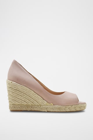 Nappaleren Sandalen met Sleehak - Nude