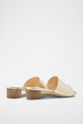 Leren Muiltjes met Hak - Goudkleurig