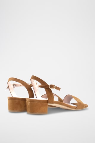 Nubuck Sandalen met Hak Elle - Bruin