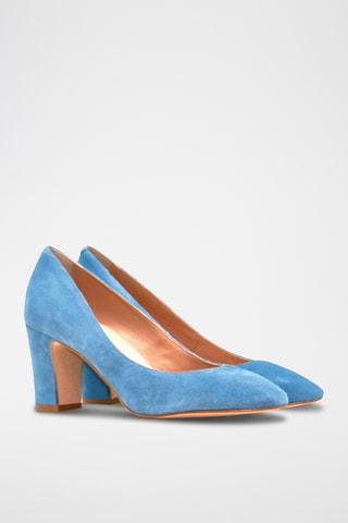 Nubuck Pumps met Hak Dune - Blauw